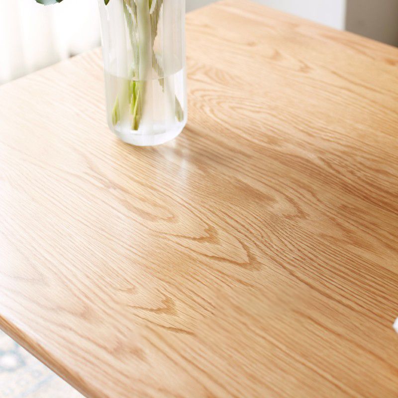 Modern Rectangular Oak Natural Tabletop Dining Table with 4 Solid Wood Legs